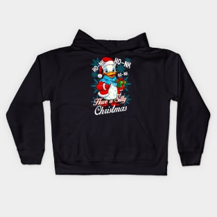 Silly Goose Christmas Men Women Funny Goose Ugly Christmas Kids Hoodie